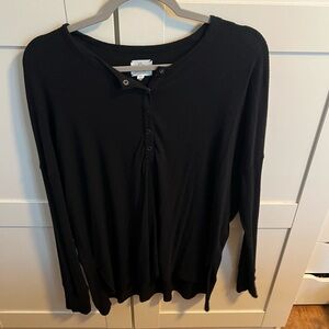 Aerie Black Button-Down Women's Shirt